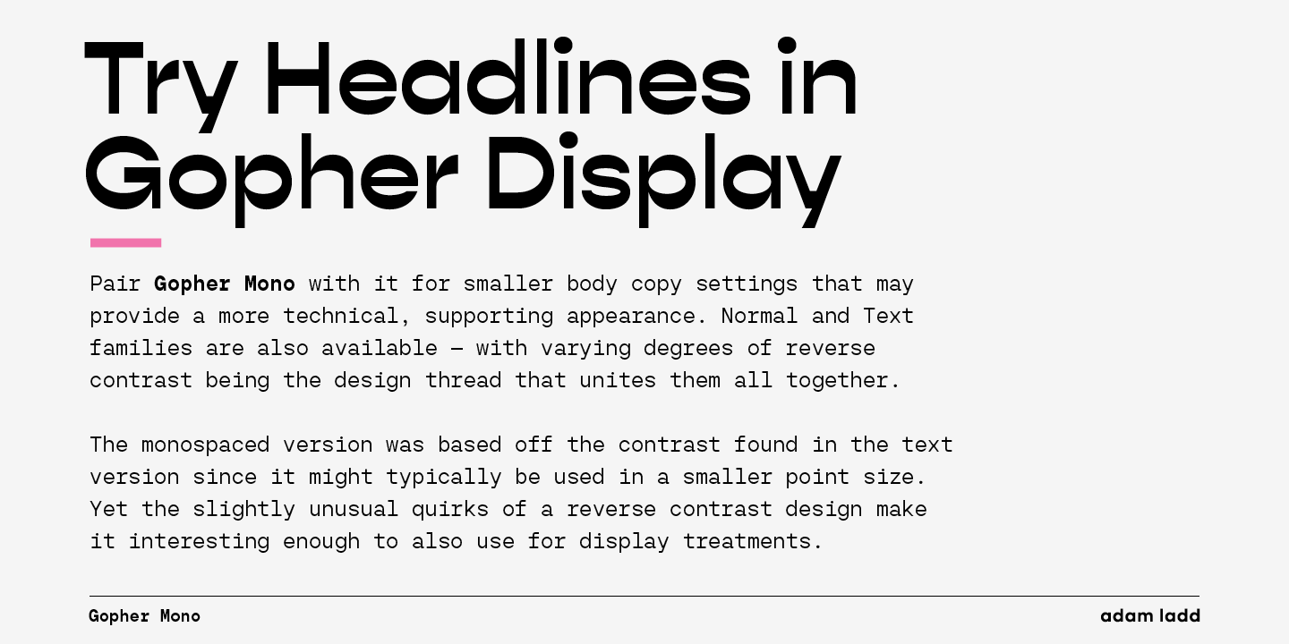 Gopher Mono Thin Font preview